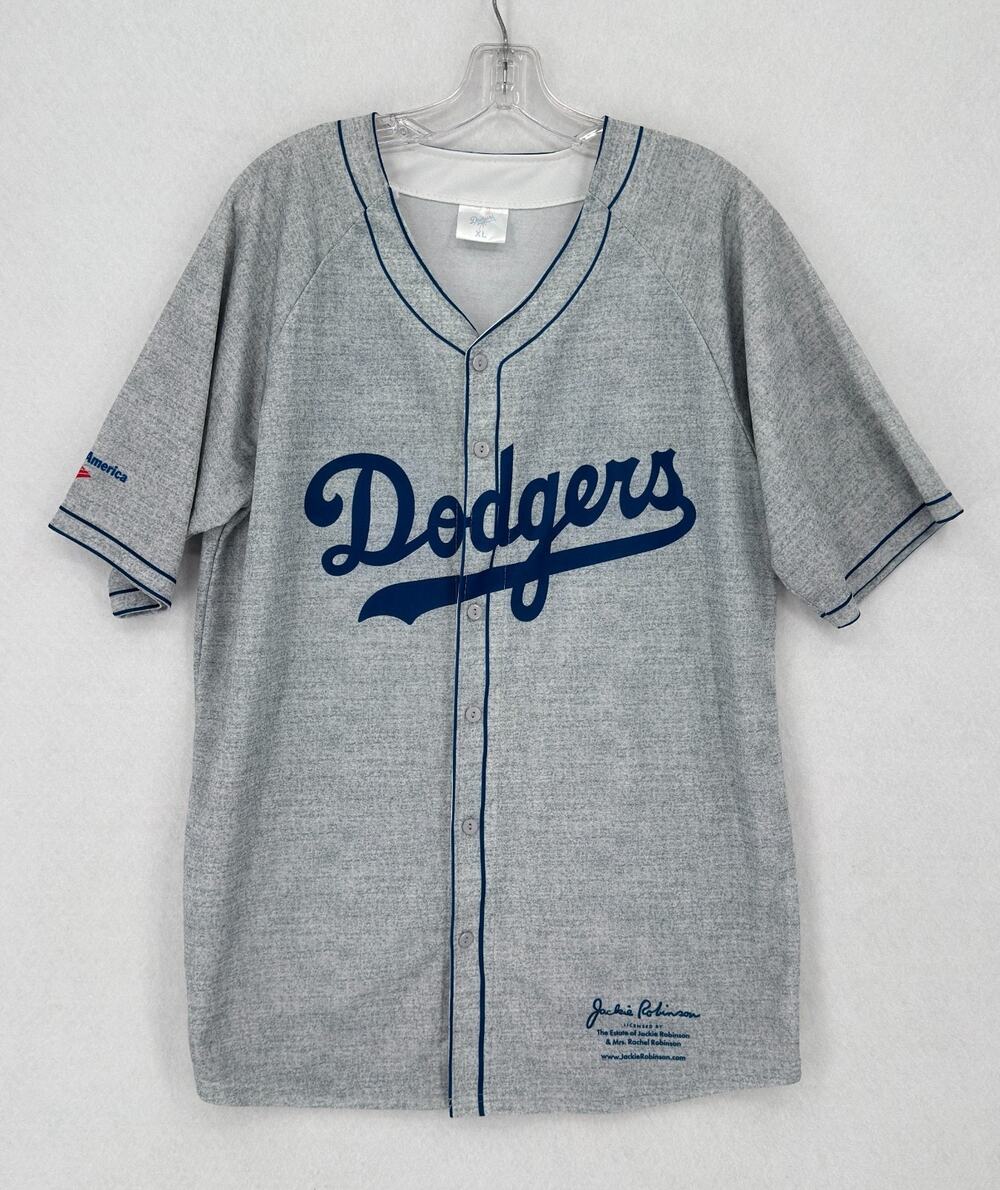 Los Angeles Dodgers Jackie Robinson #42 Commemorative Gray Jersey Sz XL